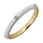 14K Yellow Gold Diamond and Enamel Stackable Ring