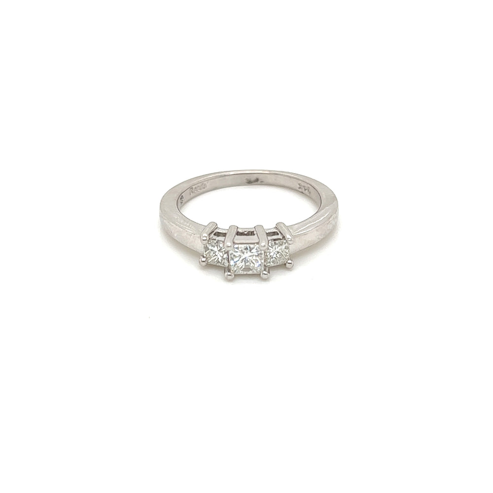 ESTATE 14K White Gold Princess Cut Diamond Ring