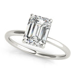 Lucy: Hidden Halo Emerald Cut Diamond Engagement Ring
