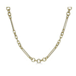 14K Yellow Gold Round and Oval Link Chain Necklace