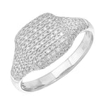 14K White Gold & Pave Diamond Pinky Ring