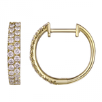 14K Double Diamond Row Huggies