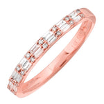14K Gold Round and Baguette Diamond Ring