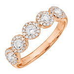 14K Gold Large 5 Circle Diamond Ring