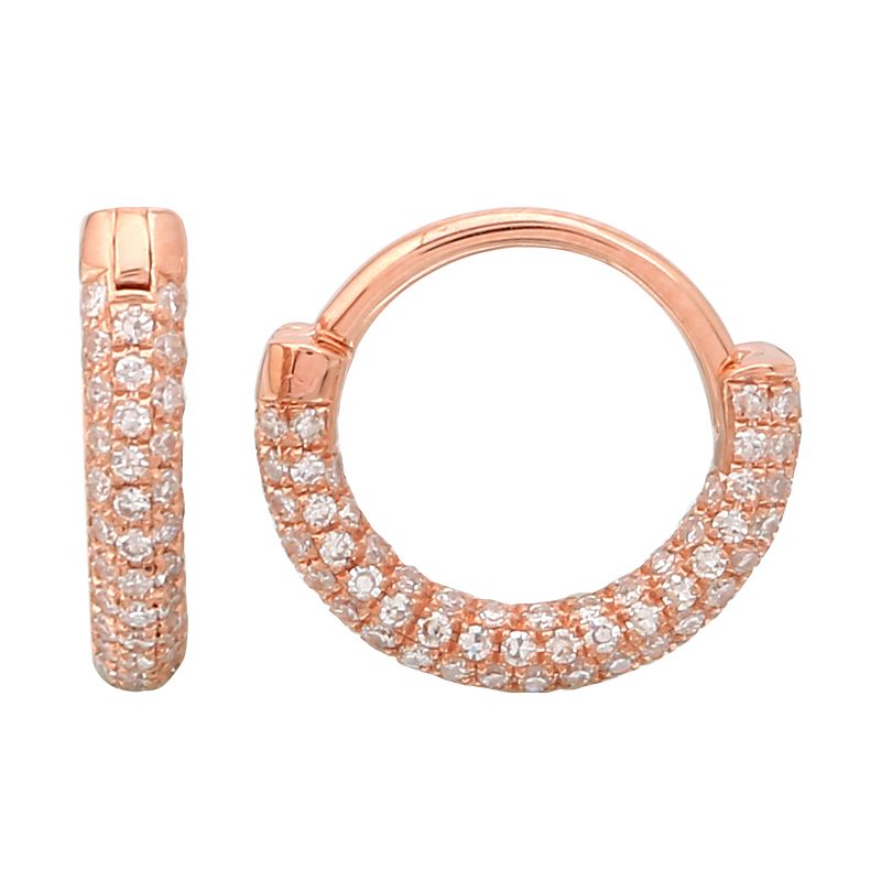 14k Gold Diamond Pave Huggies