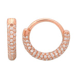 14k Gold Diamond Pave Huggies