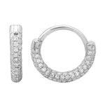 14k Gold Diamond Pave Huggies