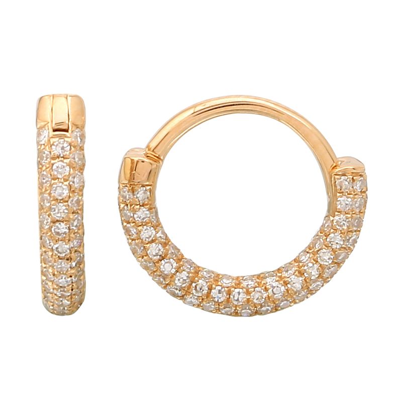 14k Gold Diamond Pave Huggies