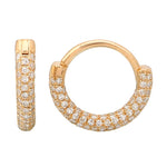 14k Gold Diamond Pave Huggies