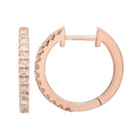 14k Gold 15mm Diamond Huggies