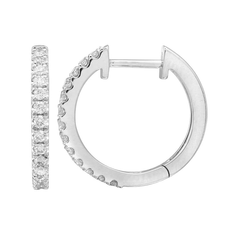 14k Gold 15mm Diamond Huggies