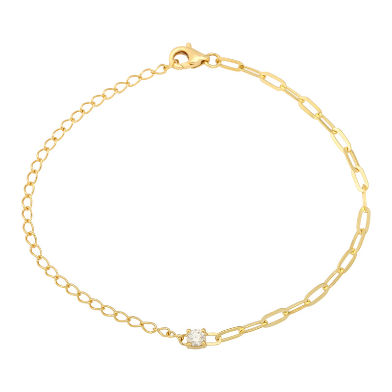 14k Gold Mixed Chain Diamond Bracelet