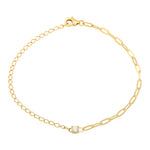 14k Gold Mixed Chain Diamond Bracelet