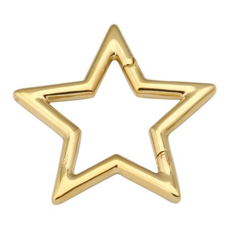 14k Yellow Gold Star Charm Holder Clip