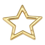 14k Yellow Gold Star Charm Holder Clip