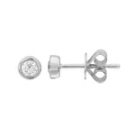 14K Gold Diamond Bezel Studs