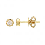 14K Gold Diamond Bezel Studs