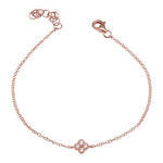 14K Gold Diamond Clover Bracelet