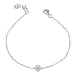 14K Gold Diamond Clover Bracelet