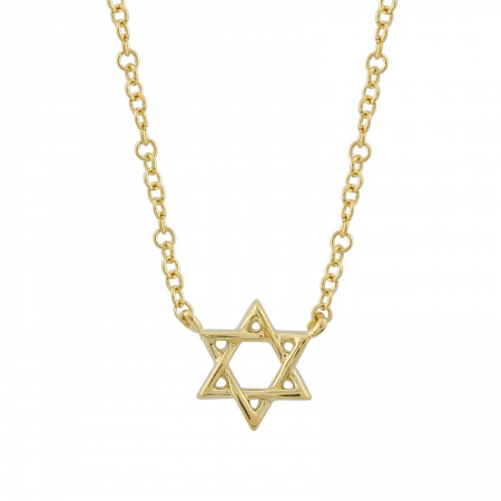 14K Gold 7mm Star of David Pendant