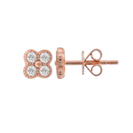 14K Diamond Clover Studs