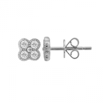 14K Diamond Clover Studs