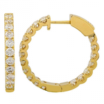 14k Gold In & Out Diamond Hoop Earrings