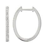 14K Gold Diamond Double Row Oval Hoops