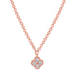 14k Gold Clover Diamond Necklace