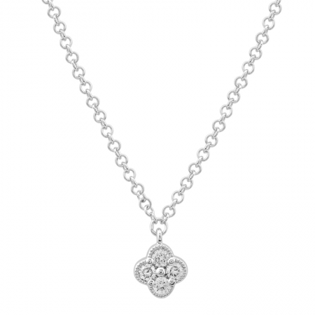 14k Gold Clover Diamond Necklace