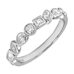 14K White Gold Multi-Shaped Diamond Ring