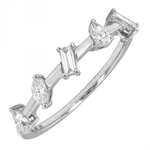 14K White Gold Multi-Shape Diamond Ring
