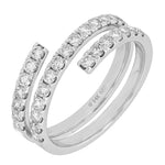 14k Gold Diamond Coil Ring