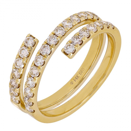 14k Gold Diamond Coil Ring