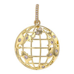 14K Yellow Gold & Diamond Earth Pendant