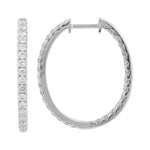 14k Gold In & Out Diamond Large Oval Hoops