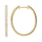 14k Gold In & Out Diamond Large Oval Hoops