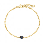 14k Yellow Gold Bead Sapphire Bracelet