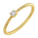 14k Yellow Gold Skinny Twist Diamond Ring