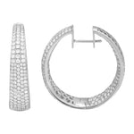 14k Gold In & Out Diamond Hoops