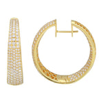 14k Gold In & Out Diamond Hoops