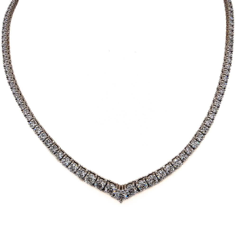 14K White Gold Riveria Diamond Tennis Necklace