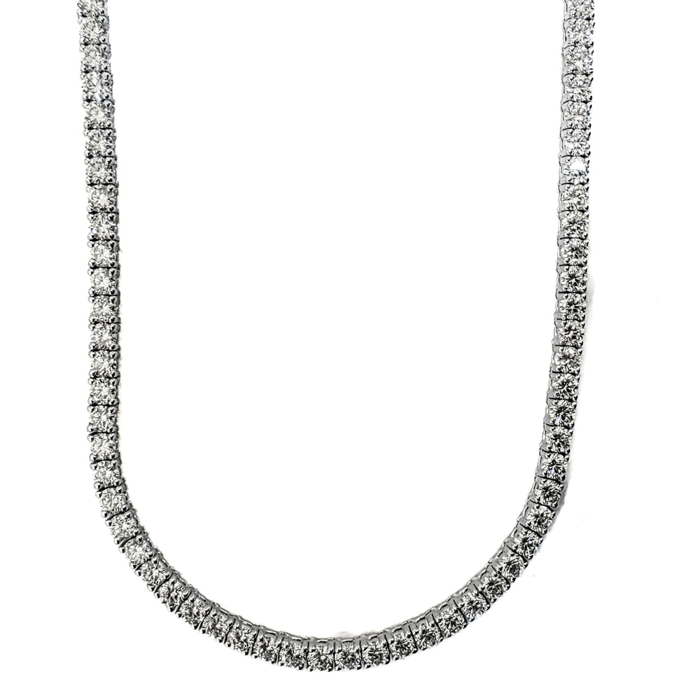 14K White Gold Diamond Tennis Necklace