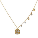 14K Yellow Gold & Diamond Disc Dangle Necklace