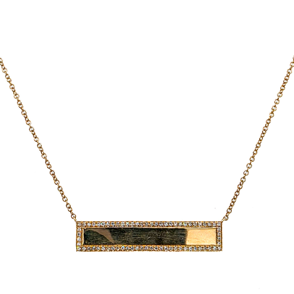 14K Yellow Gold & Diamond Bar