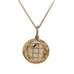 14K Yellow Gold & Diamond Earth Pendant
