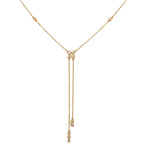 14K Yellow Gold Diamond Bezel Lariat Necklace