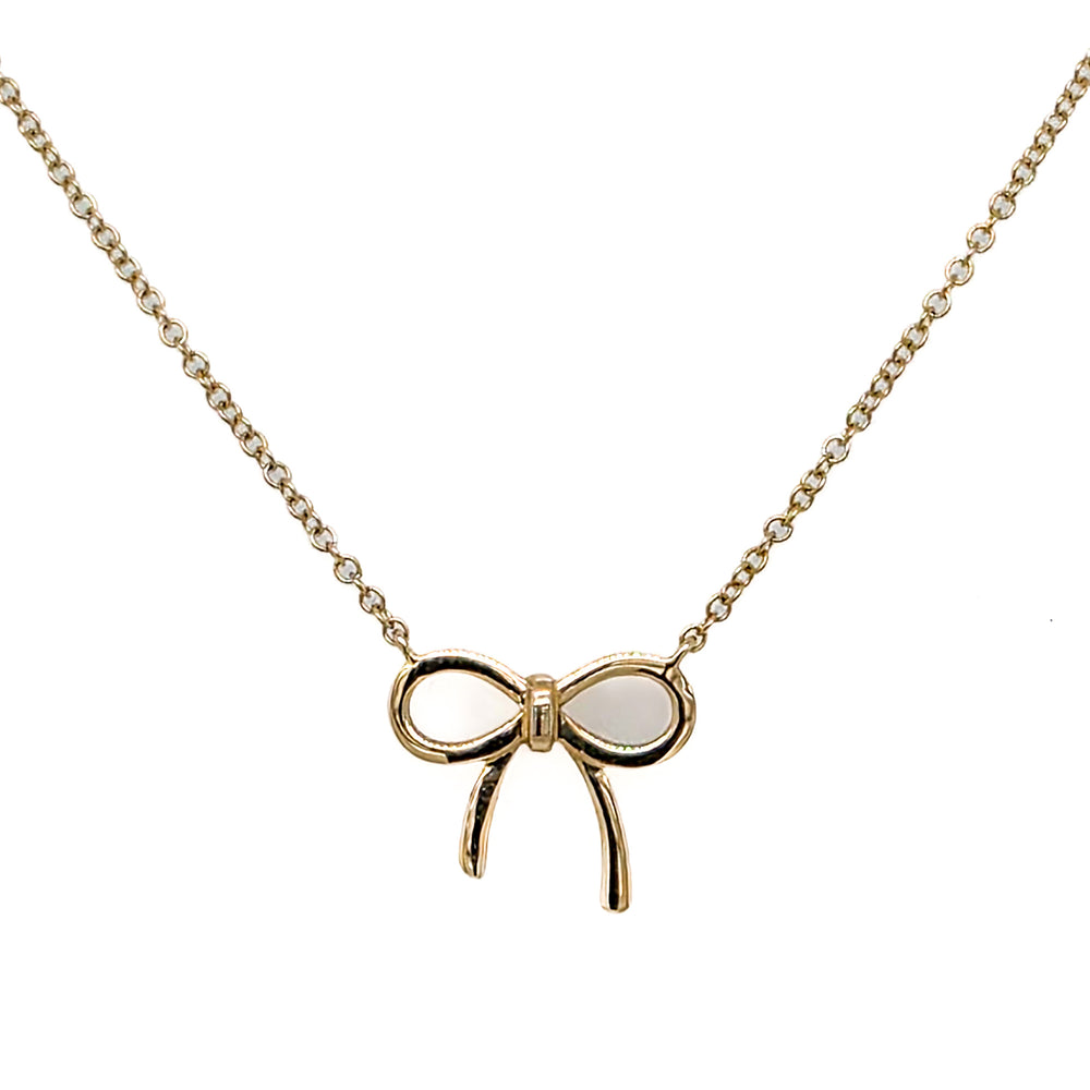 14K Yellow Gold Bow Pendant