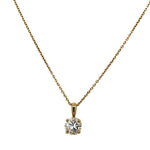14K Yellow Gold & Diamond Solitaire Necklace