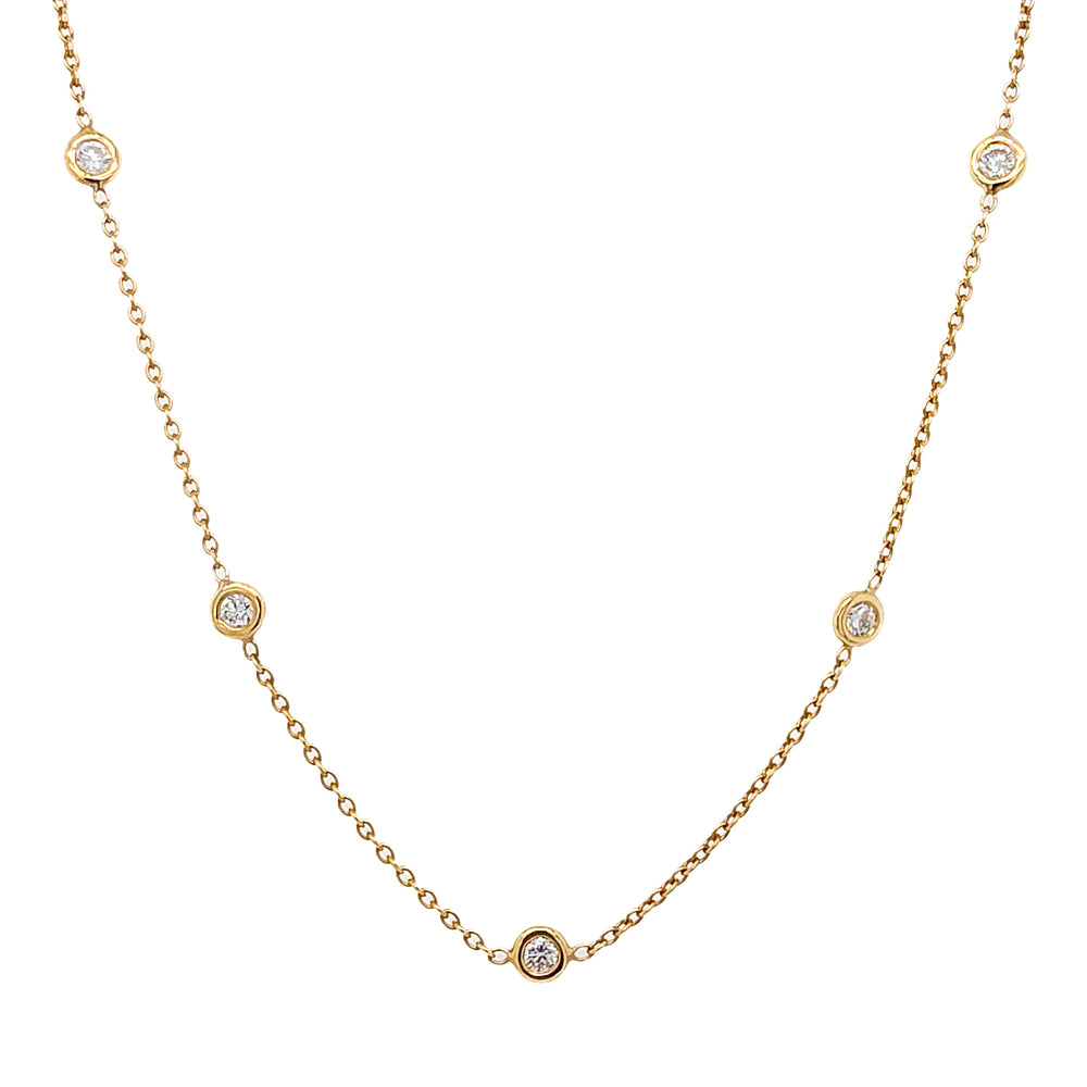 14K Yellow Gold Diamond By The Yard Necklaces